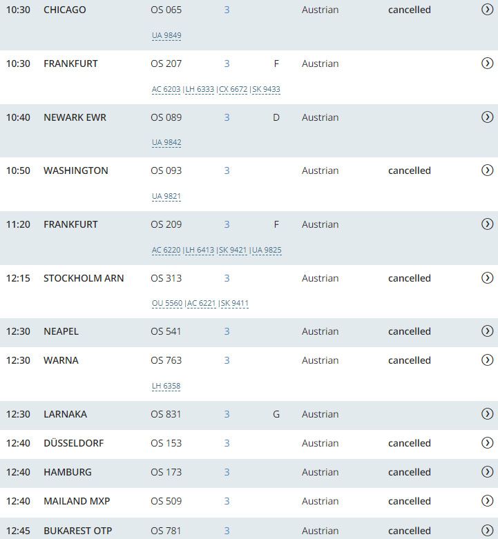 Bei der AUA kommt es zu Flug-Ausfällen.