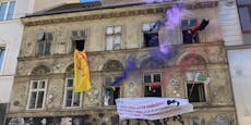 Anti-Gas-Aktivisten besetzen Haus in Wien-Neubau