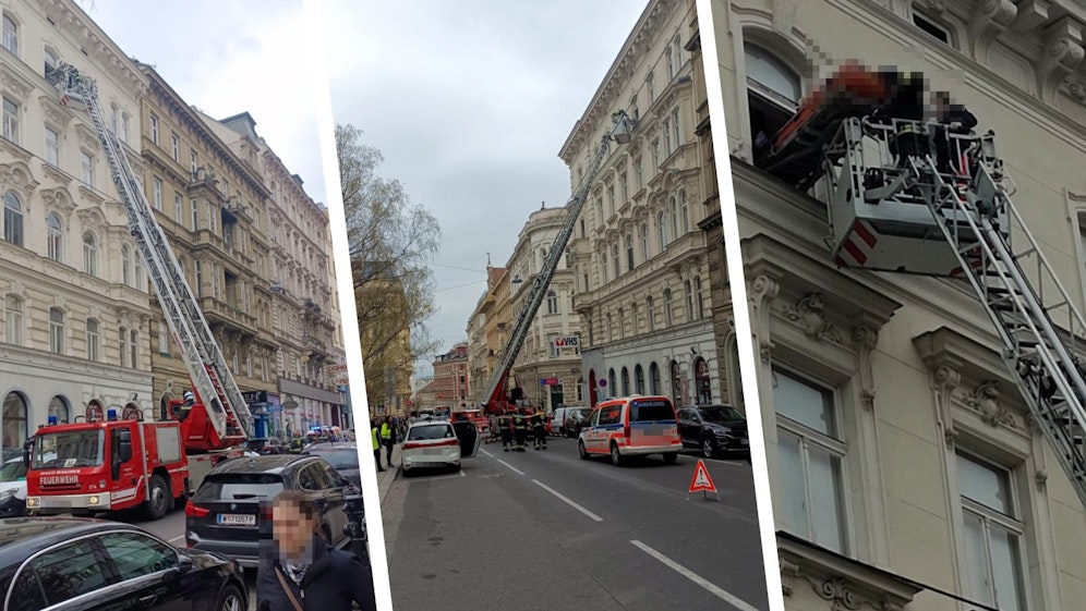 In der Amerlingstraße sorgte ein Großeinsatz für Aufsehen.