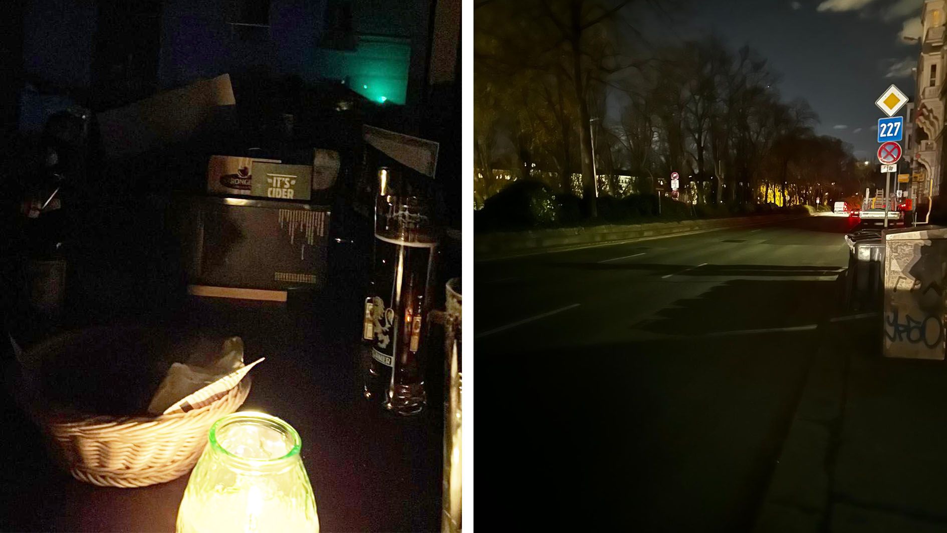 In der Bar wurde mit Kerzenlicht dafür gesorgt, dass sie Stimmung weiterhin gelassen bleibt.