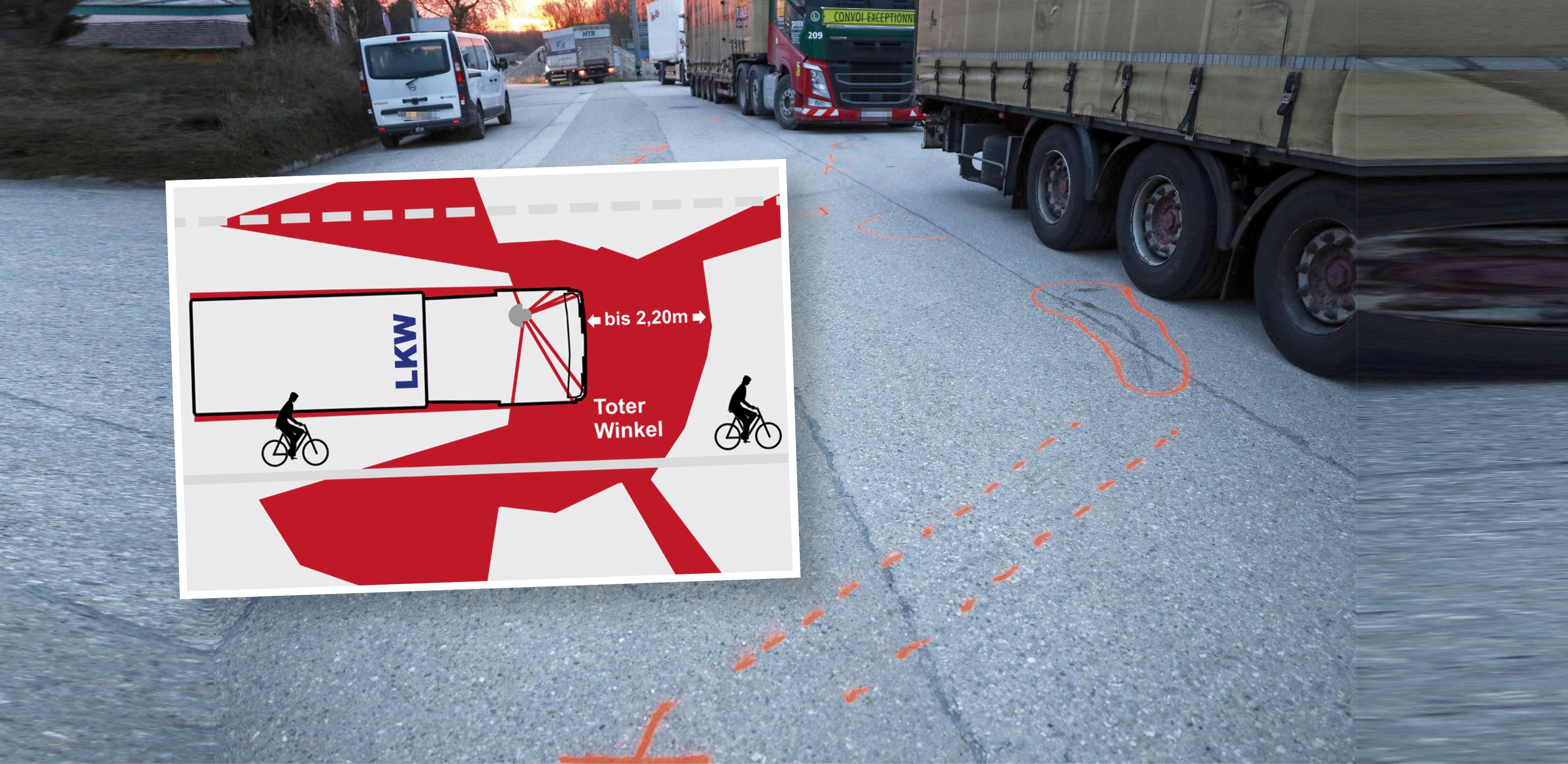 In Pasching bei Linz wurde am Dienstag ein Fußgänger von einem Sattelschlepper überrollt.