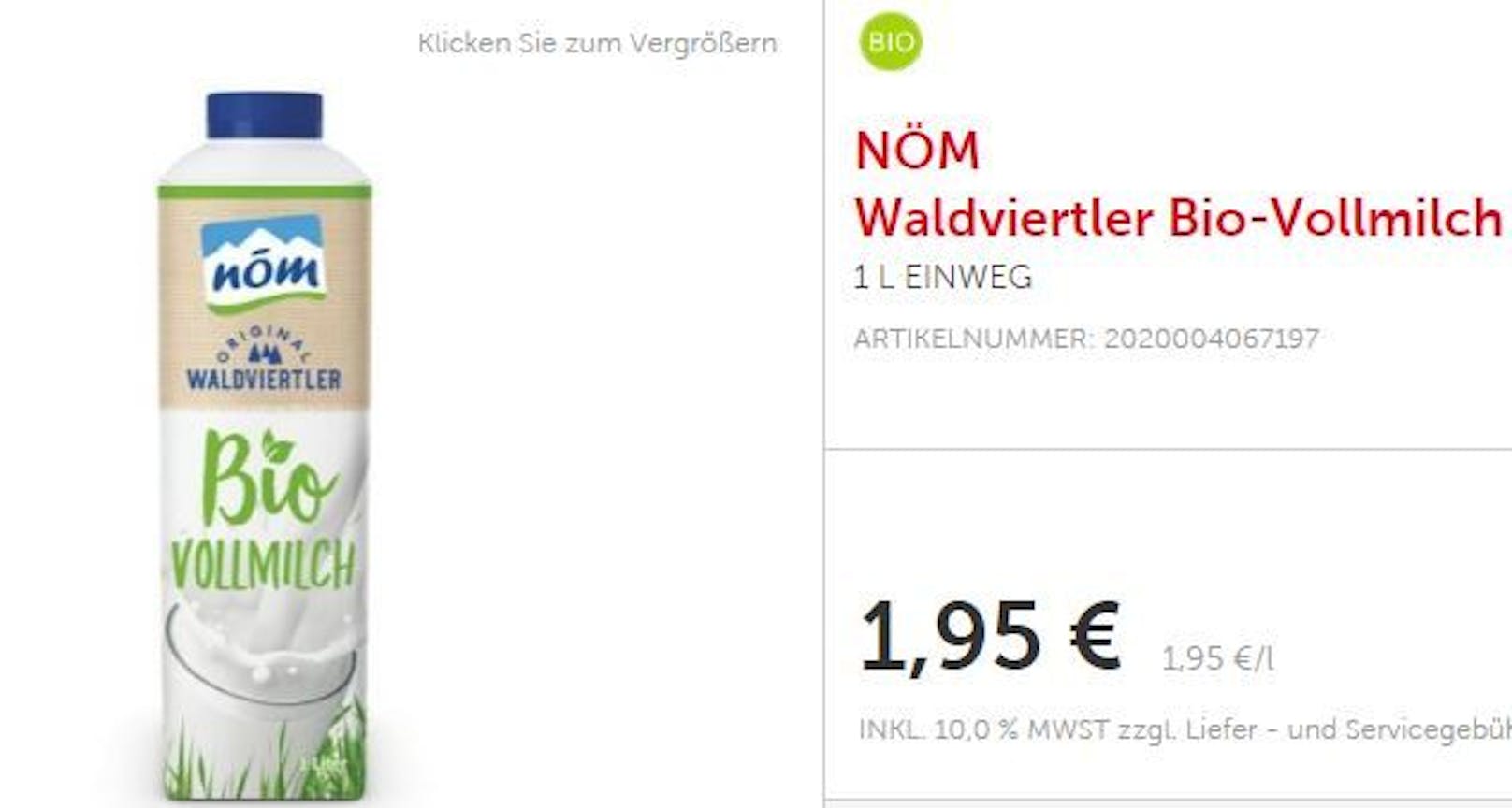 Knapp 2 Euro zahlt der Konsument für Bio Milch.