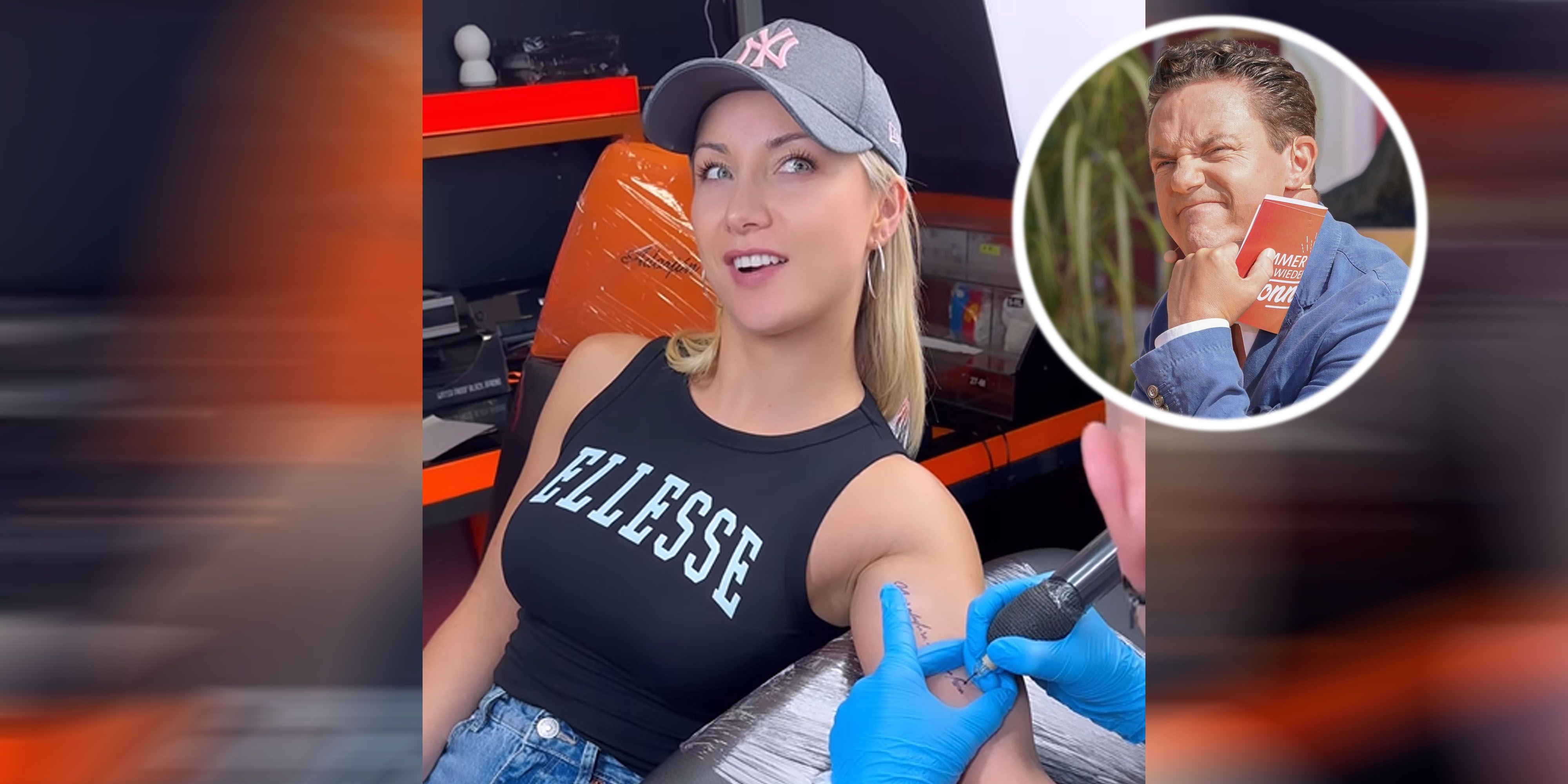 Anna-Carina Woitschack lässt sich verzieren.