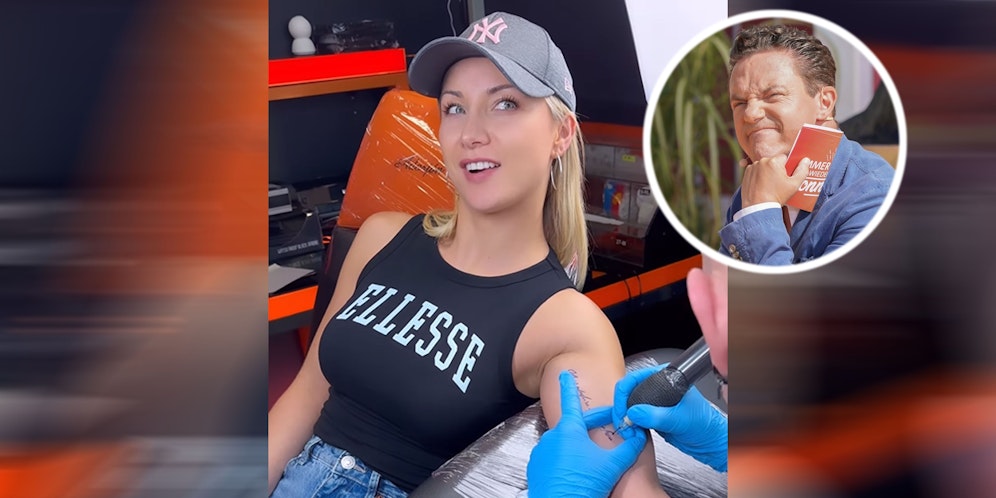 Anna-Carina Woitschack lässt sich verzieren.