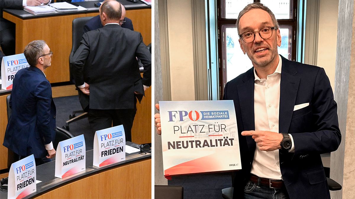 Herbert Kickl und seine FPÖ sorgten zu Beginn der Videoansprache des ukrainischen Präsidenten Wolodimir Selenski am 30. März 2023 für einen Eklat.