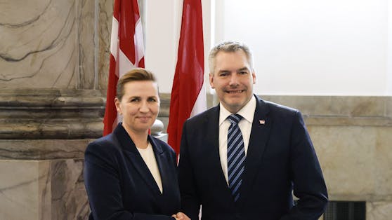 Bundeskanzler Karl Nehammer (ÖVP) besucht Dänemark. Im Bild: Premierministerin Mette Frederiksen. 