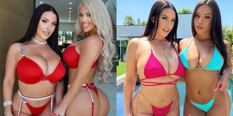 Angela White mit ihren Kolleginnen Laci Kay Somers (l.) und Autumn Falls (re.)