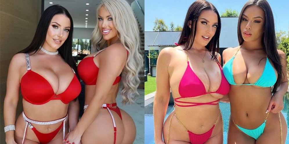 Angela White mit ihren Kolleginnen Laci Kay Somers (l.) und Autumn Falls (re.)