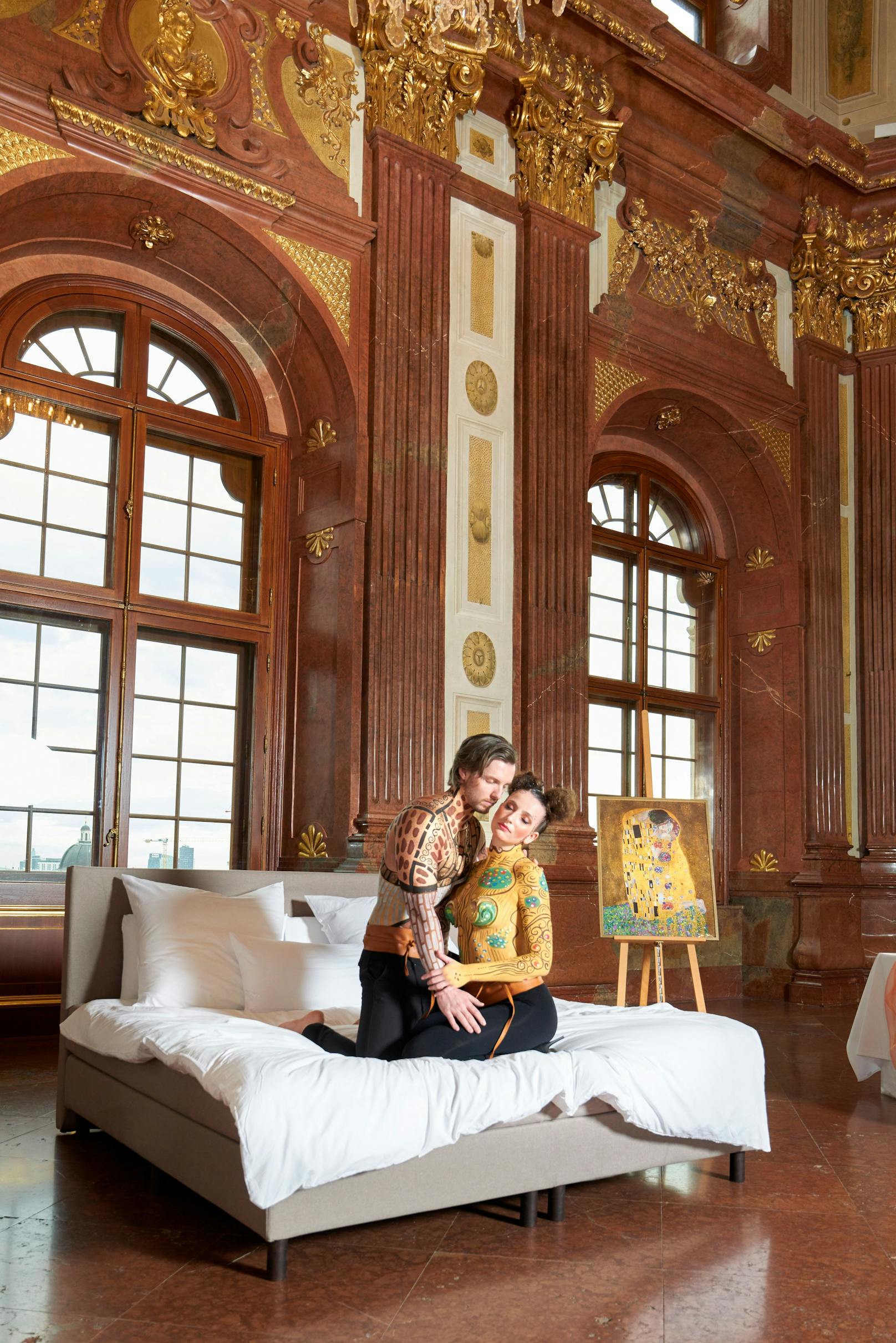 Ein Kuss im schönsten Schlafzimmer Wiens