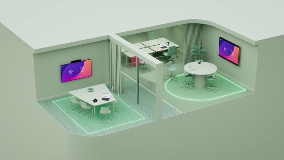 Individuelle Besprechungszonen können von IT-Administrator:innen definiert werden.