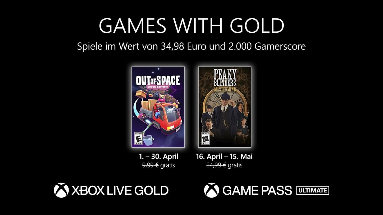 Games with Gold: Diese Spiele gibt es im April gratis.