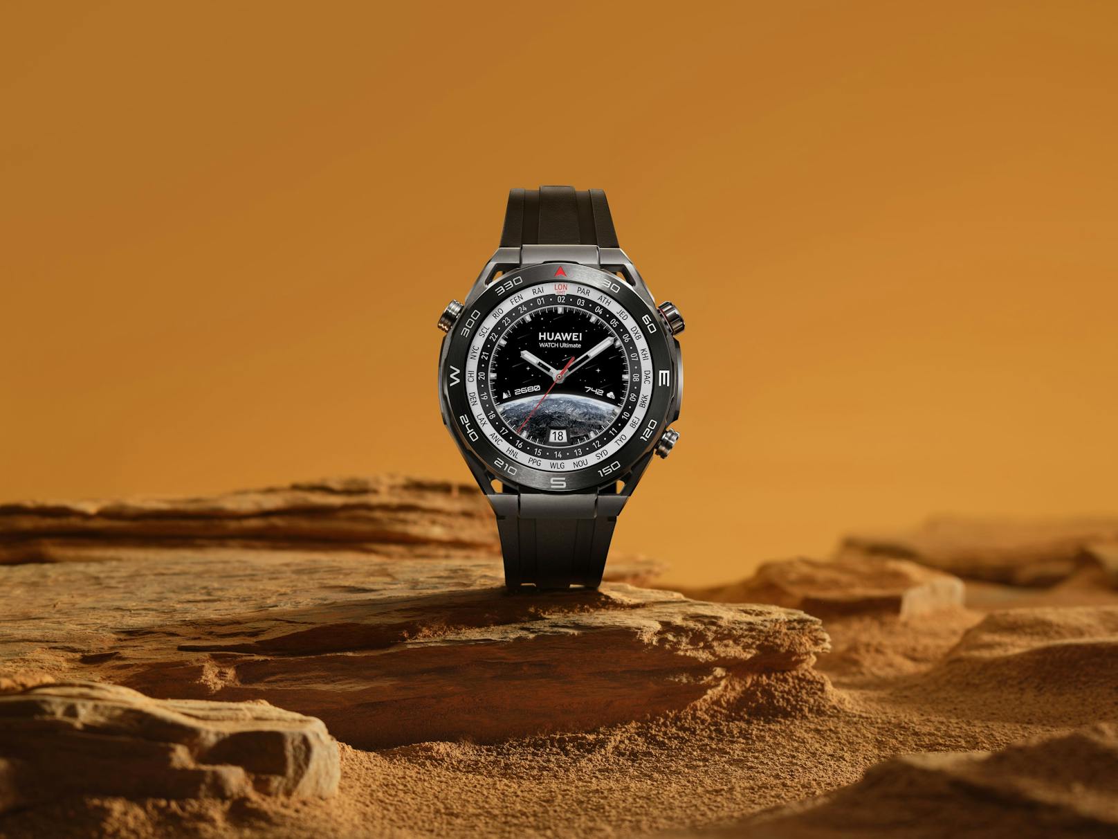 Das Gehäuse der Huawei Watch Ultimate besteht laut Unternehmen "aus einer innovativen amorphen Legierung auf Zirkoniumbasis"
