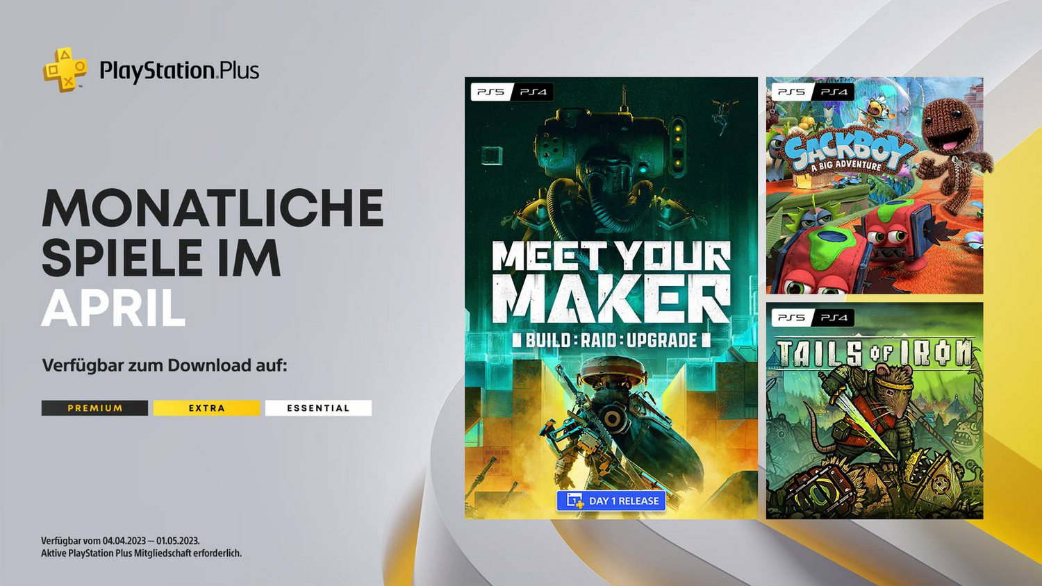 Die monatlichen PlayStation Plus-Titel im April für PS4 und PS5.