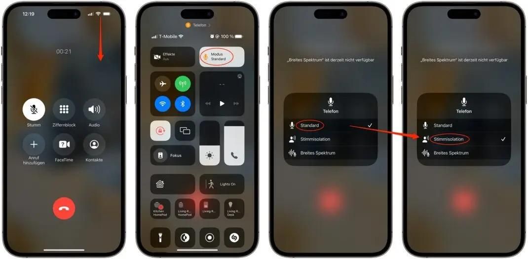 So aktivierst du die Stimmisolation unter iOS 16.4.