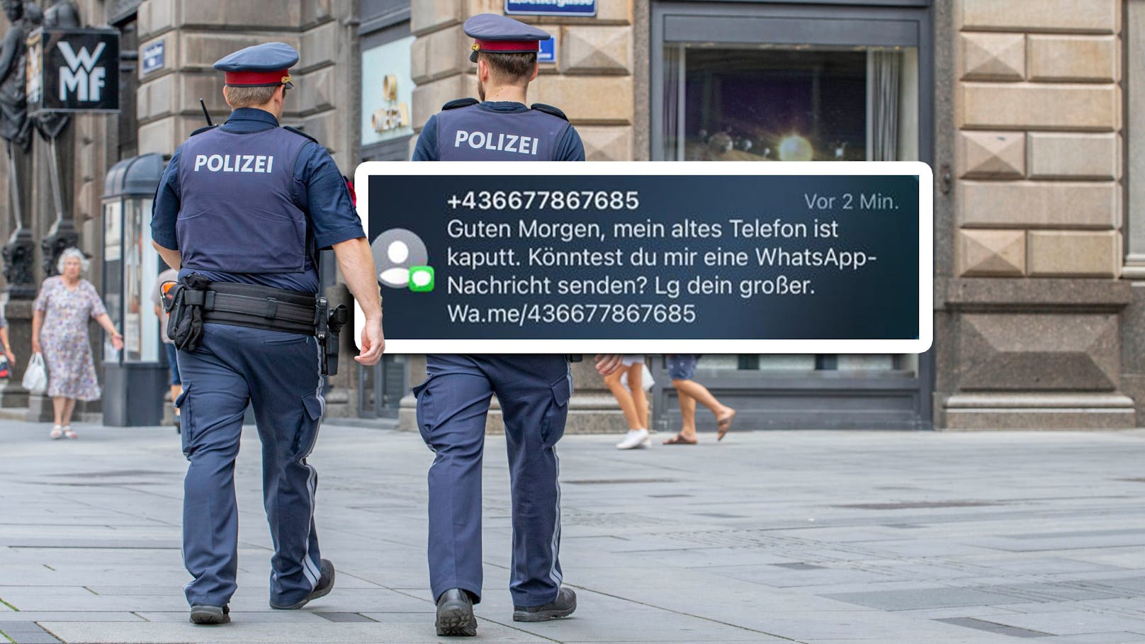 Polizisten warnen vor der Betrugs-SMS, die aktuell in Österreich kursiert. Ein Betroffener meldete sich zu Wort.