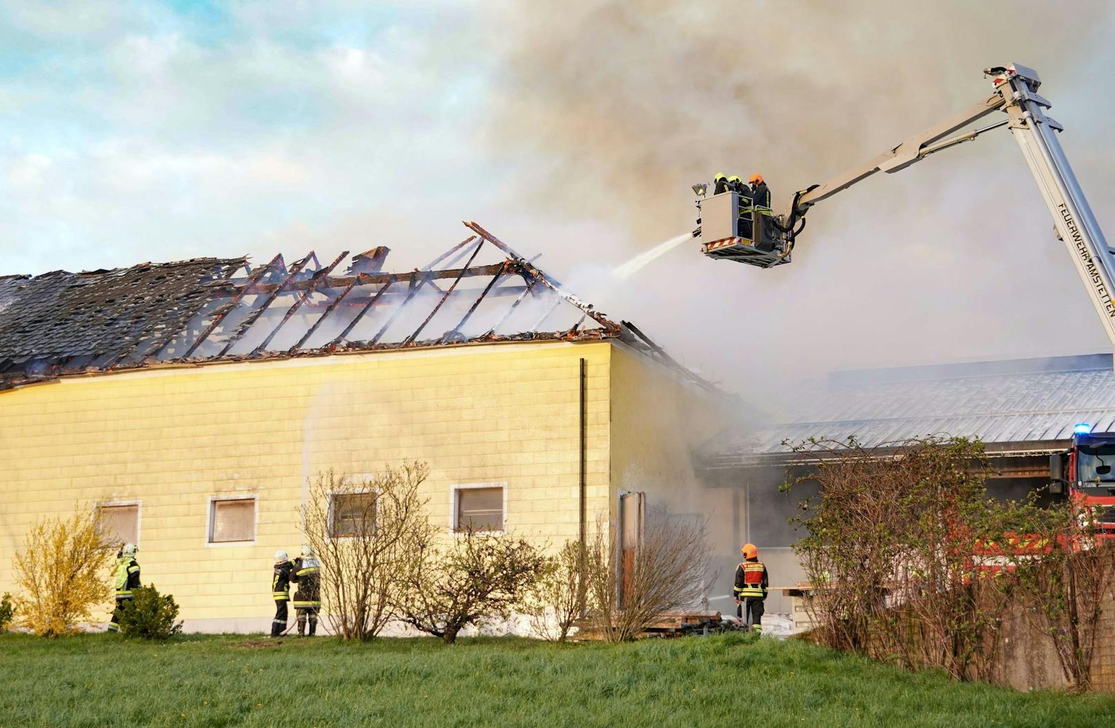 Großbrand in NÖ: Bauernhof in Flammen