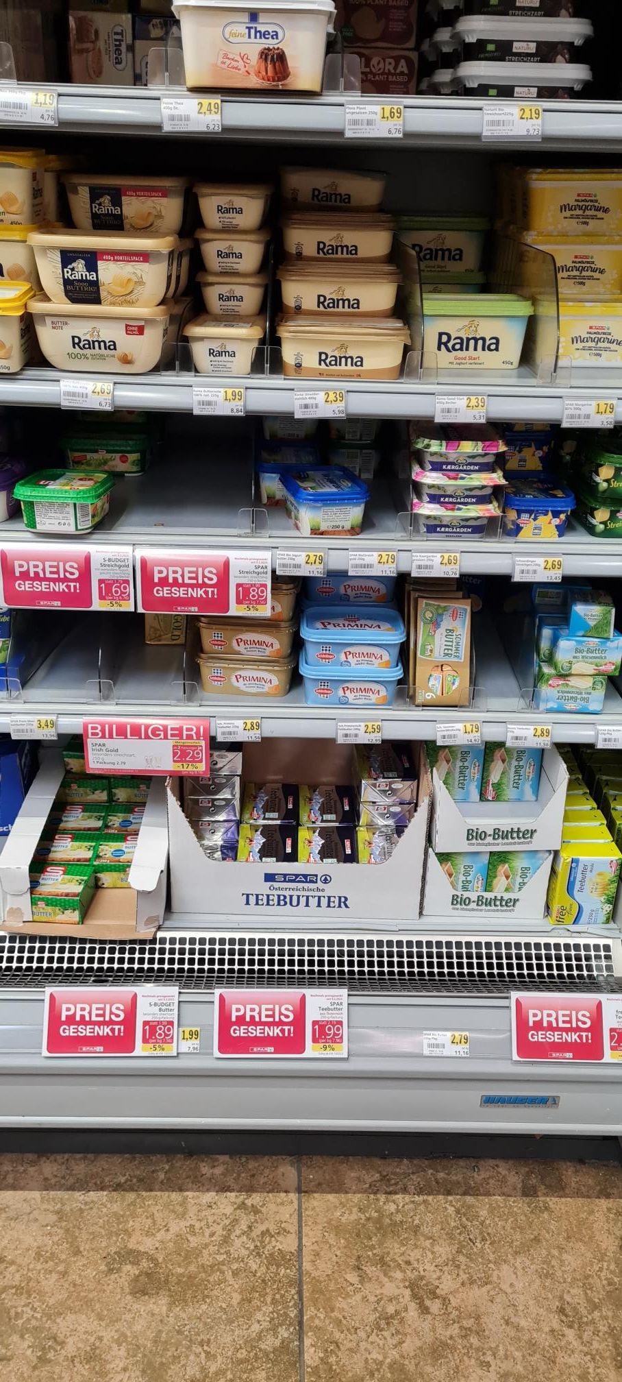 Preis gesenkt! Die Butter ist wieder ab 1,69 Euro zu haben.