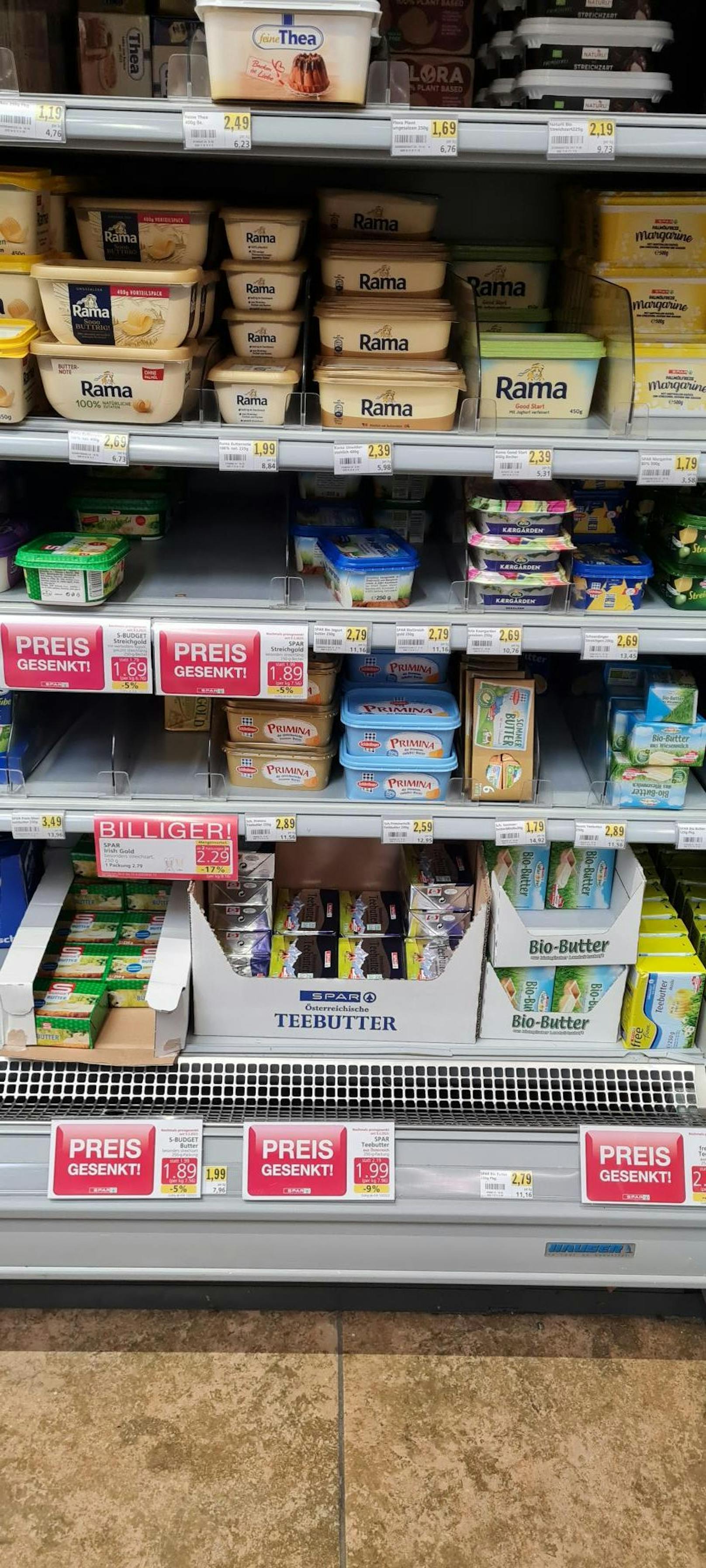 Butter-Preissturz! Von 6,99 Euro runter auf 1,69 Euro