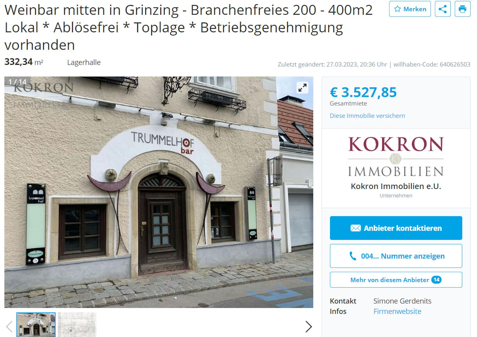 3.500 Euro – Grinzinger Kultlokal sucht neuen Betreiber