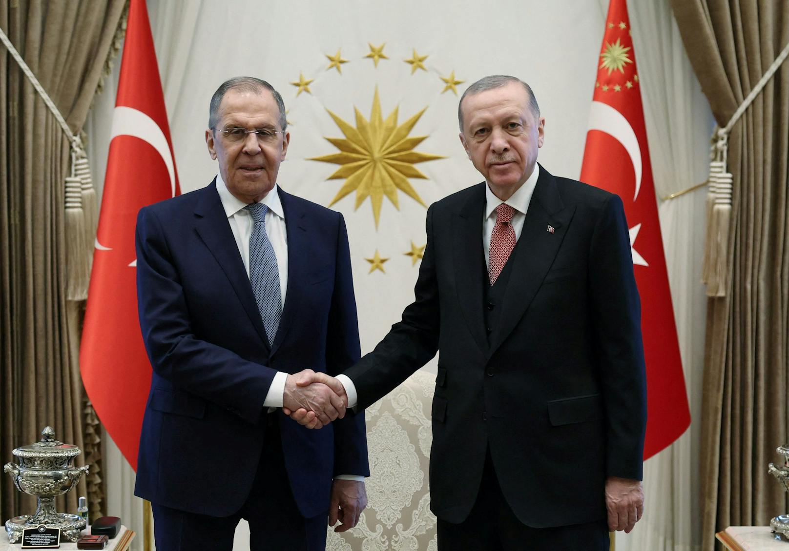 Auch ein Treffen mit Präsident Recep Tayyip Erdogan (r.) stand auf dem Programm.