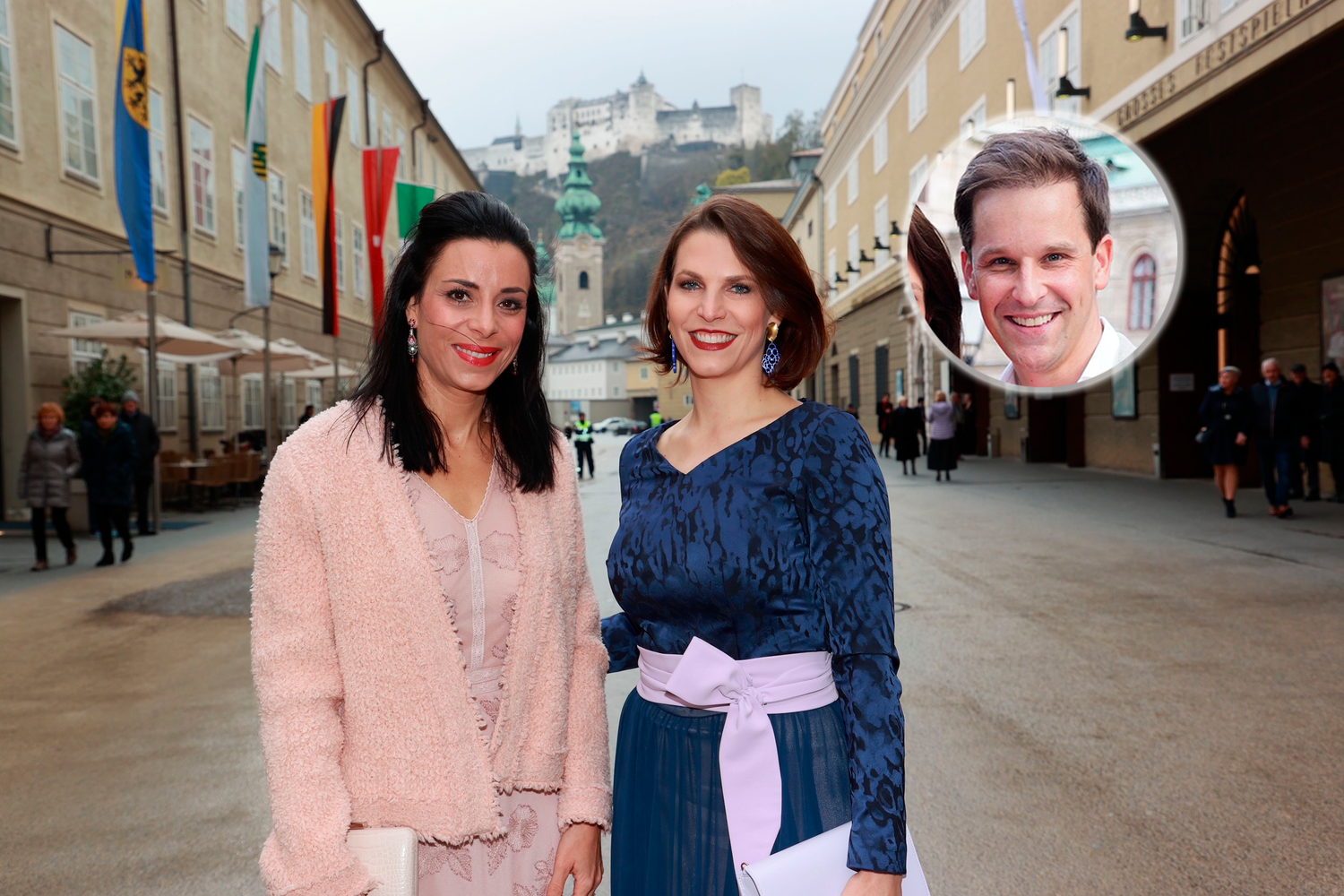 Ministerin Karoline Edtstadler mit ihrer Amtskollegin aus Liechtenstein, Dominique Hasler, bei den Salzburger Osterfestspielen. Mit Marton Matura ist Schluss.