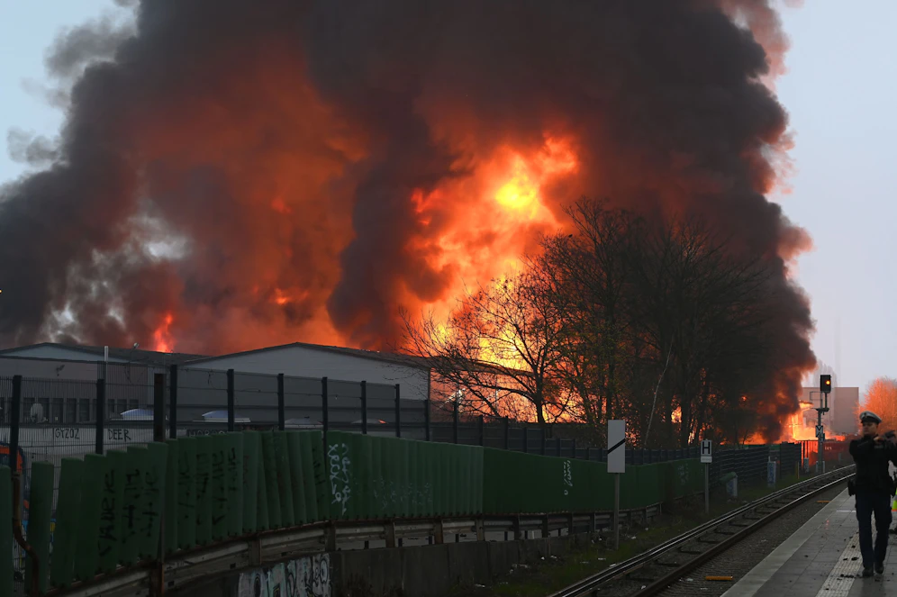 Am Sonntag kam es in Hamburg zu einem Großbrand.&nbsp;