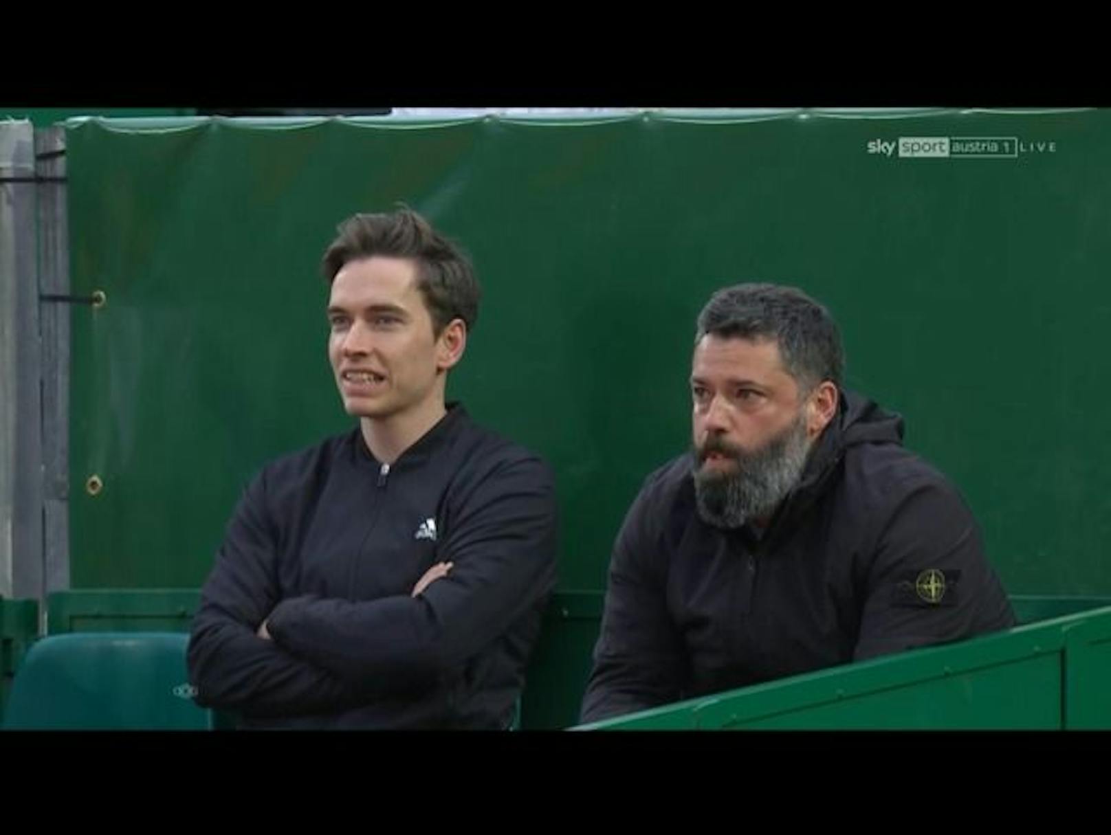 Zwei neue Gesichter in der Thiem-Box: Physio Matthias Kapl (l.) und Coach Benjamin Ebrahimzadeh.