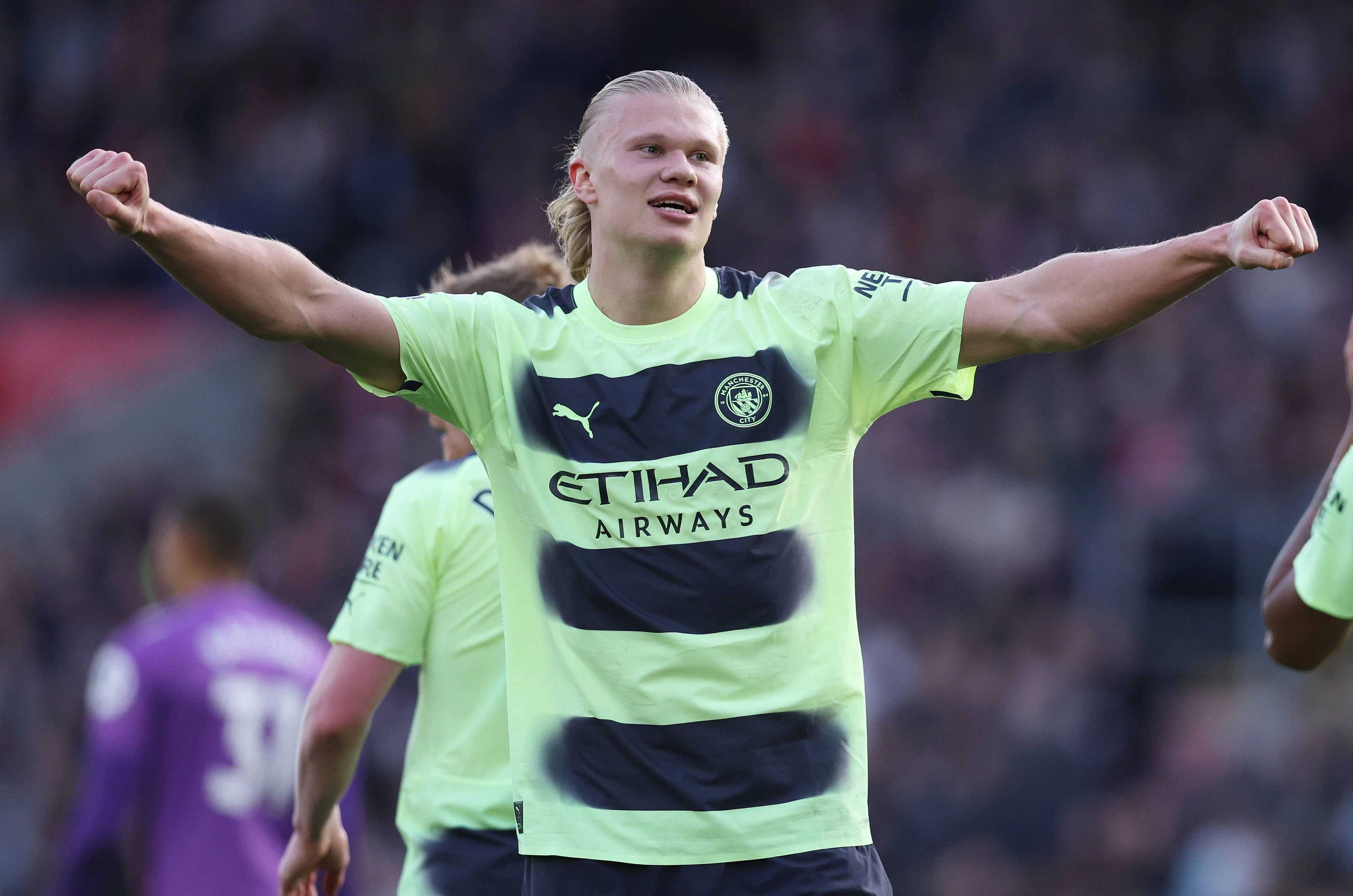 Erling Haaland jubelte am Wochenende über einen Doppelpack gegen Southampton.