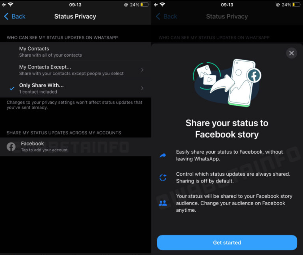 So soll das Status-Update auf iOS aussehen.