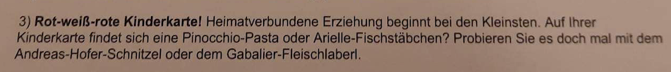 Auszug aus dem Schreiben an Wirte in Niederösterreich
