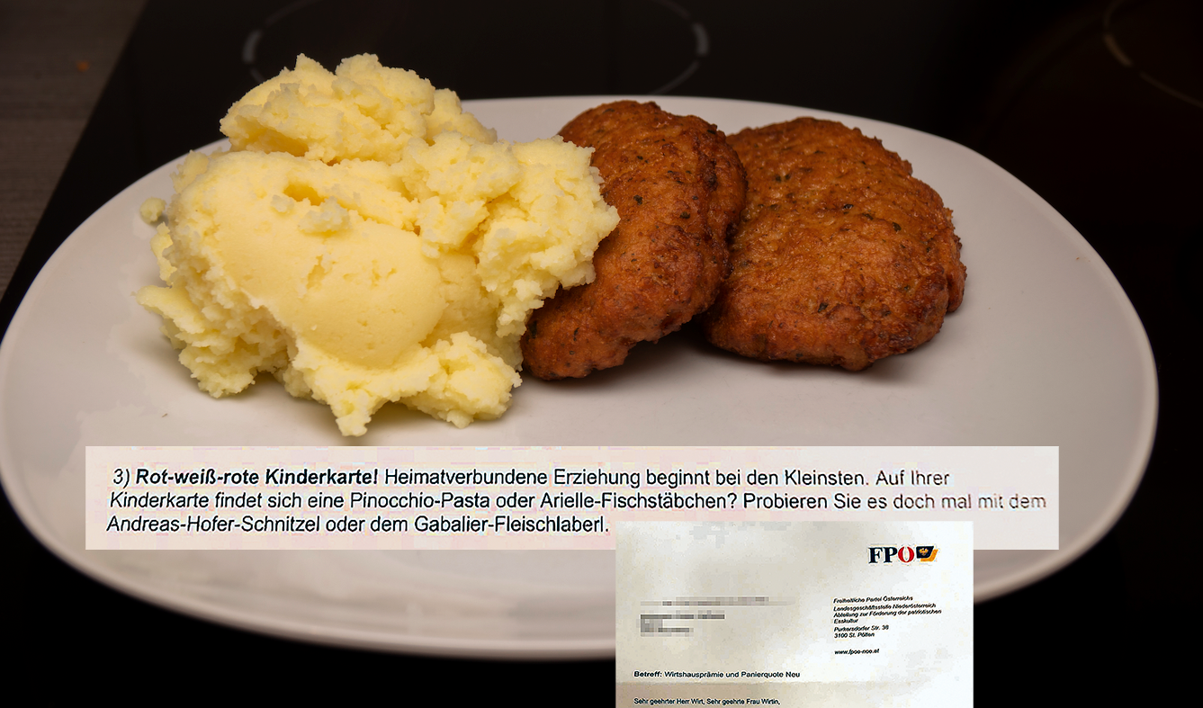 Andreas-Hofer-Schnitzel oder Gabalier-Fleischlaberl – Auszug aus dem Fake-Brief an Wirte in NÖ