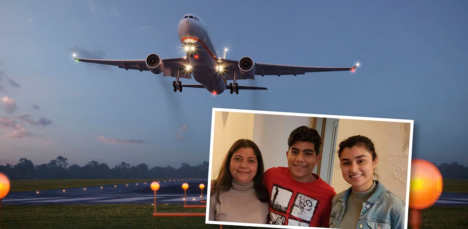 Am Donnerstagabend wird die Familie Lopez – Emilia, Joshua und Joia (v.l.n.r.) – per Flugzeug von Wien-Schwechat abgeschoben.