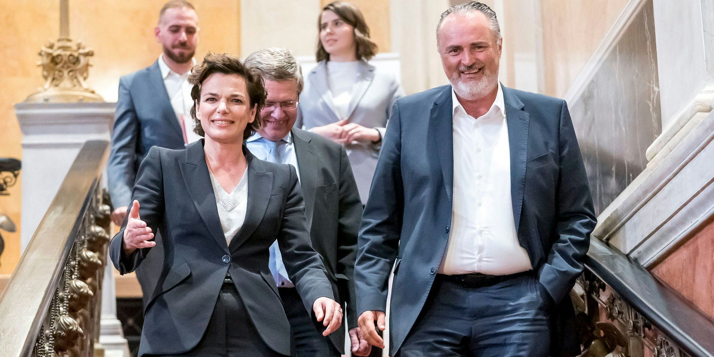 Gute Stimmung nach Präsidium: Rendi, Deutsch, Doskozil