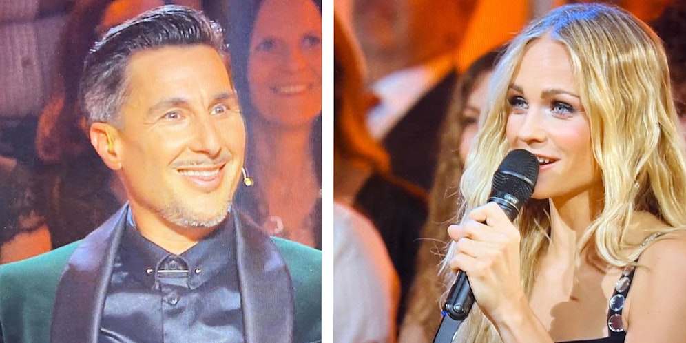 Zwischen dem Juroren und der Moderatorin liegt etwas in der Luft.