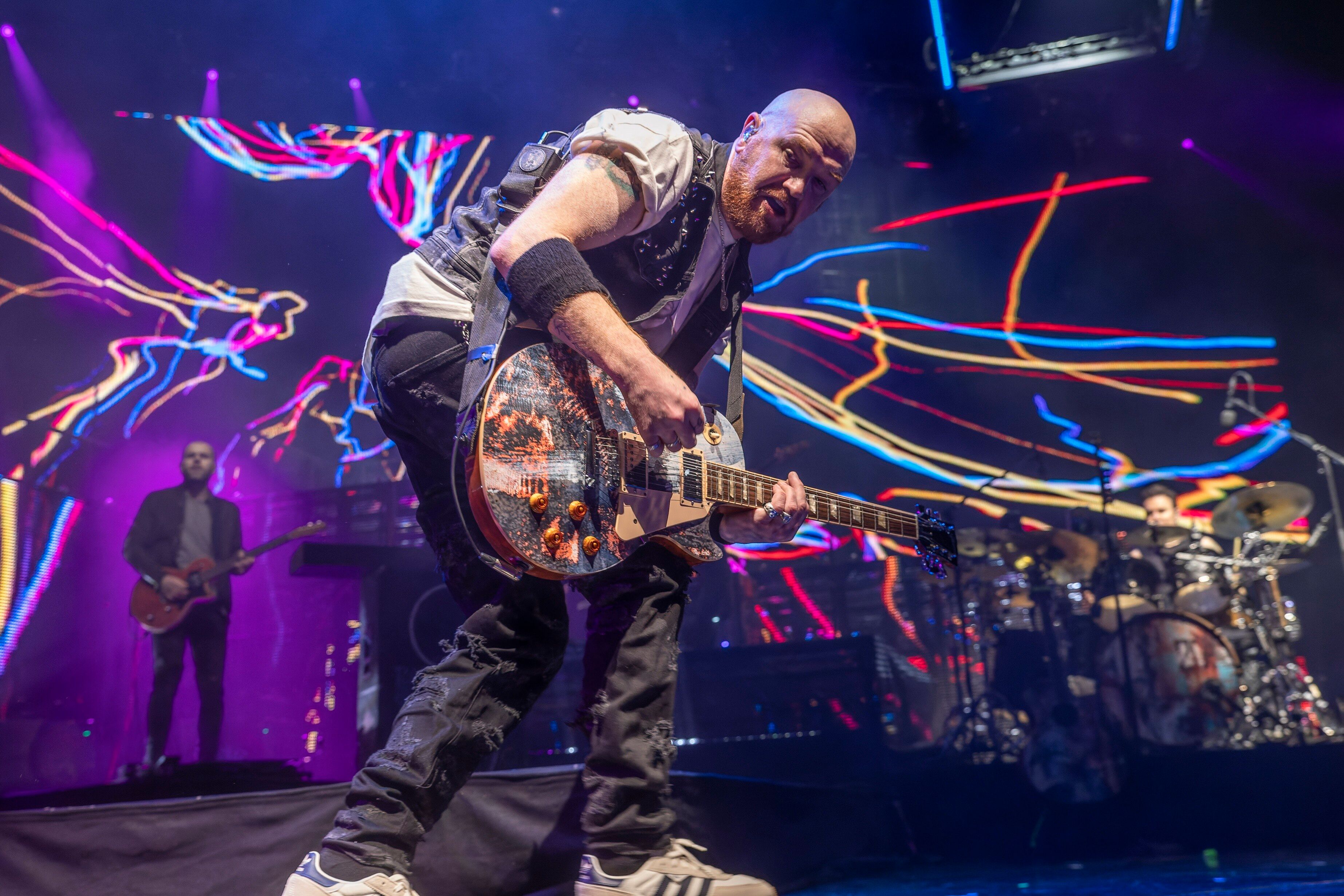 Guitarist Mark Sheehan of Irish rock band The Script performs at Manchester AO Arena, 21st May 2022, Credit:Mike Gray / Avalon.