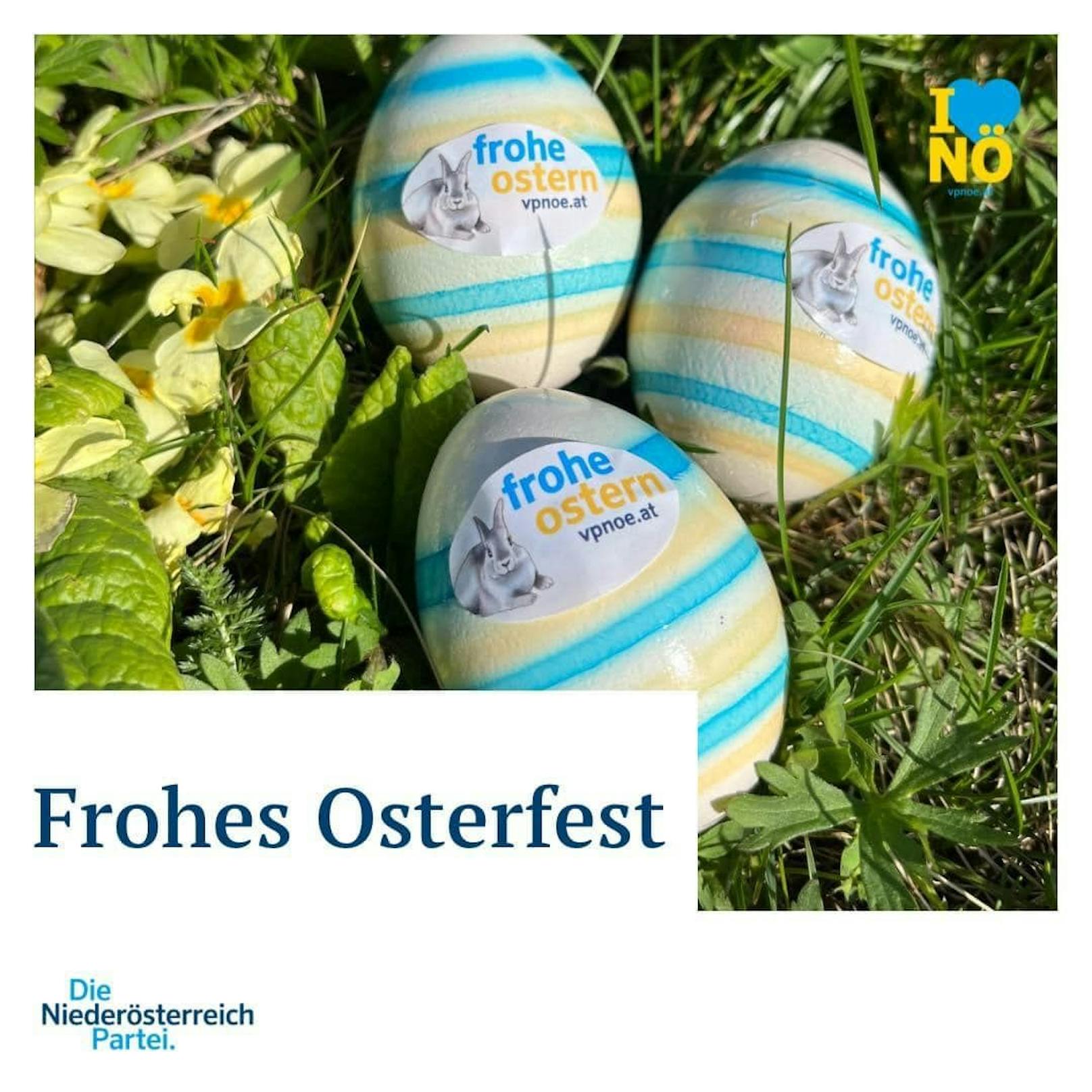 Die VPNÖ wünschte mit Ostereiern ein Frohes Osterfest.