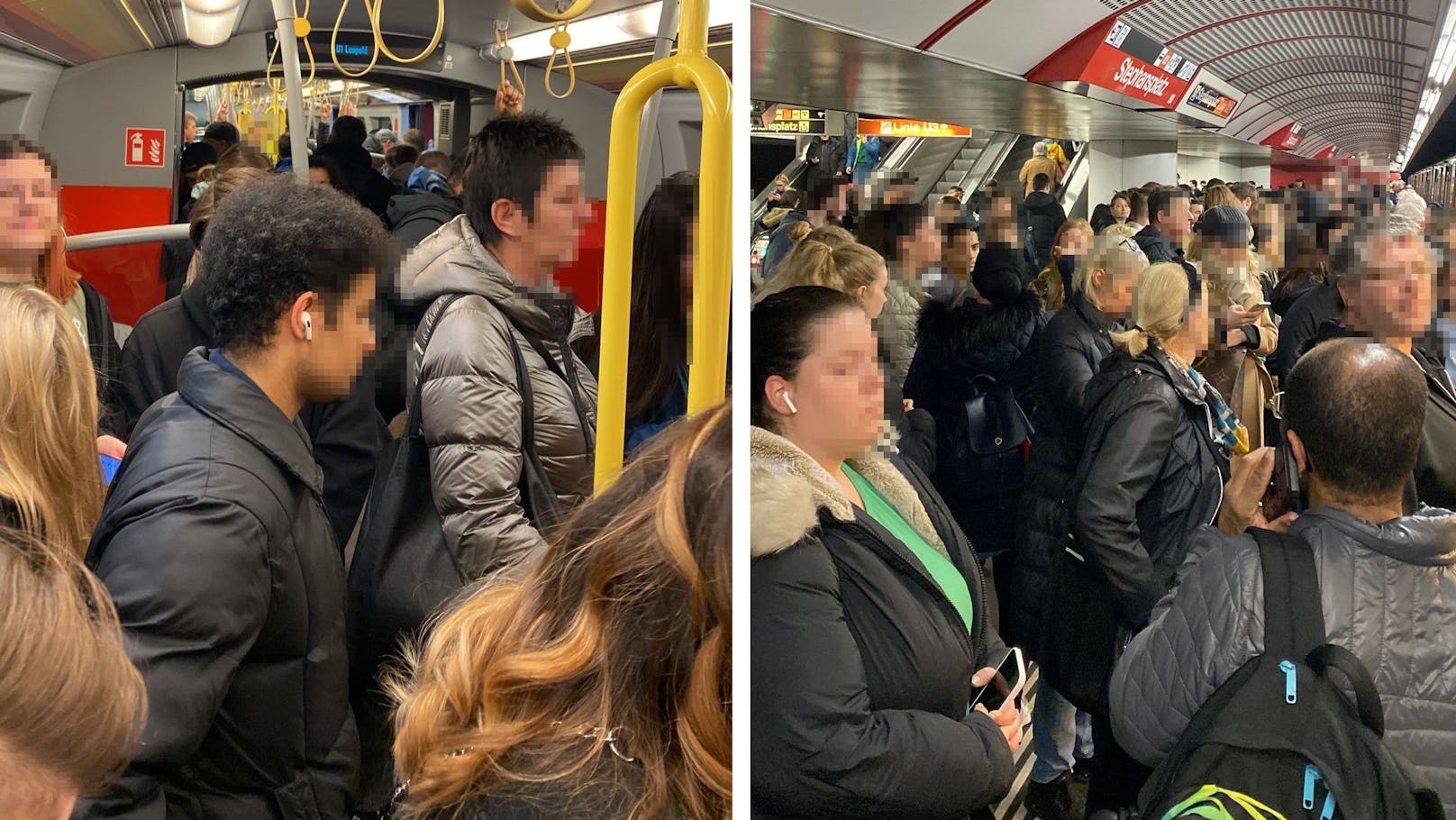 U1-Station völlig überlaufen – Öffi-Chaos in Wiener City
