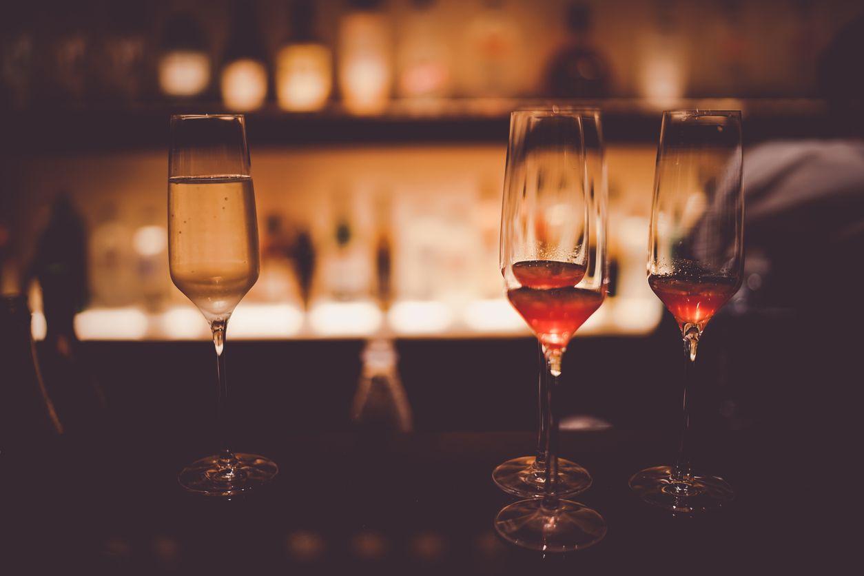 Wine placed on a bar counter. Shooting Location: Yokohama-city kanagawa prefecture