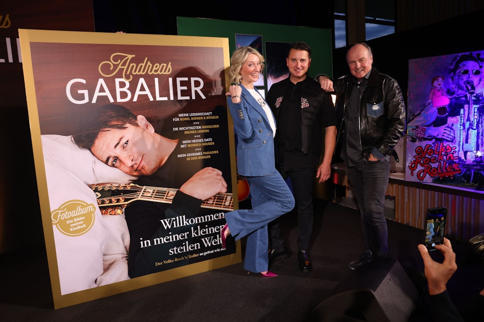 Monika Gruber, Andreas Gabalier, Manager Klaus Bartelmuss