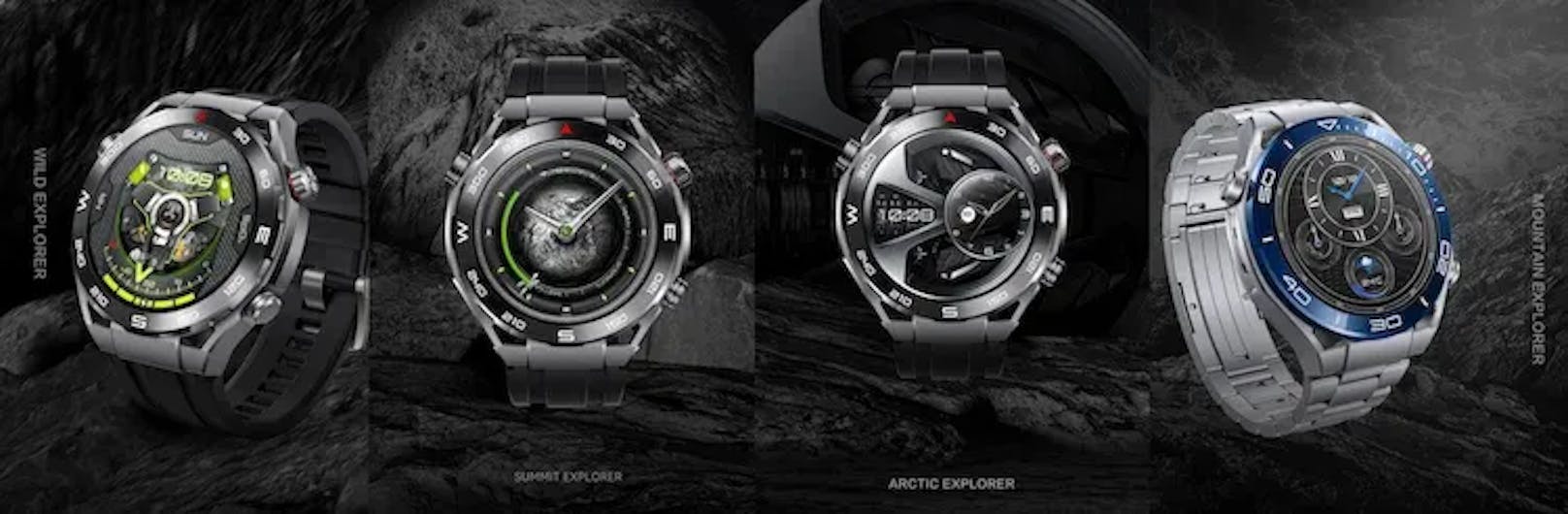 So sehen die neuen Watch Faces auf der Huawei Watch Ultimate aus.