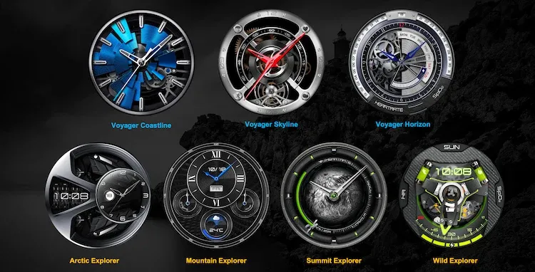 Die neuen Explorer- und Voyager-Watch-Faces der Huawei Watch Ultimate.