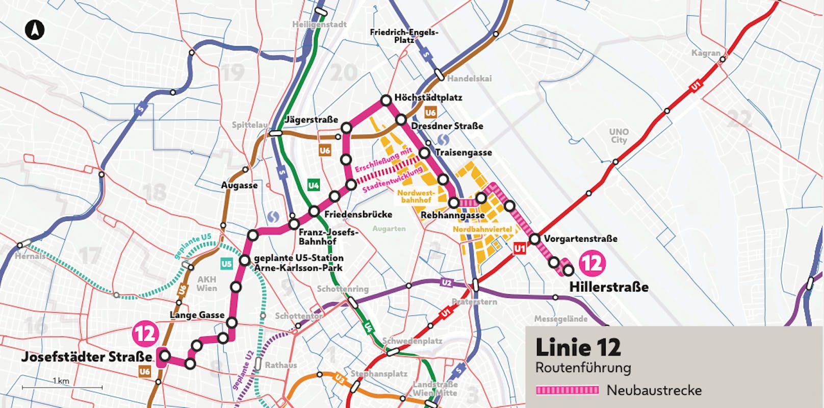 So sieht die Linienführung der neuen Wiener Straßenbahn aus.