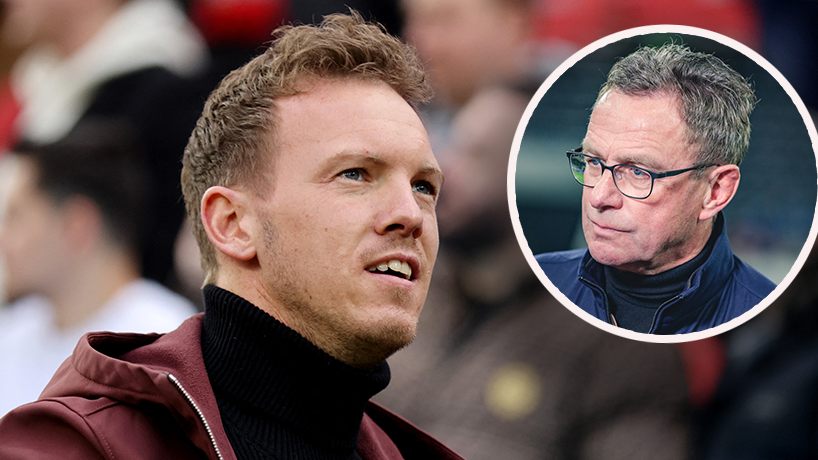 Ralf Rangnick gibt Julian Nagelsmann einen Rat. 