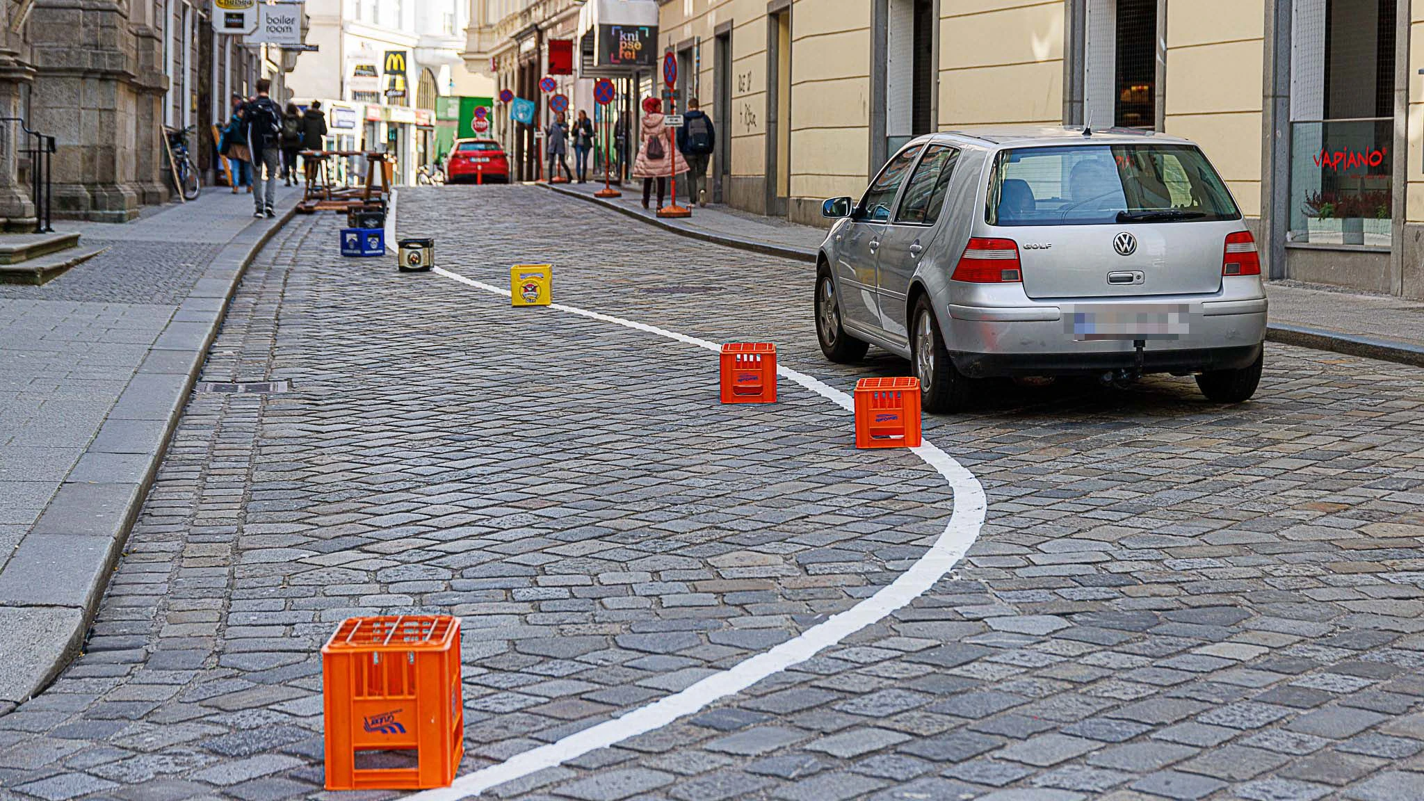 In der Linzer Domgasse wird derzeit schon emsig gearbeitet.
