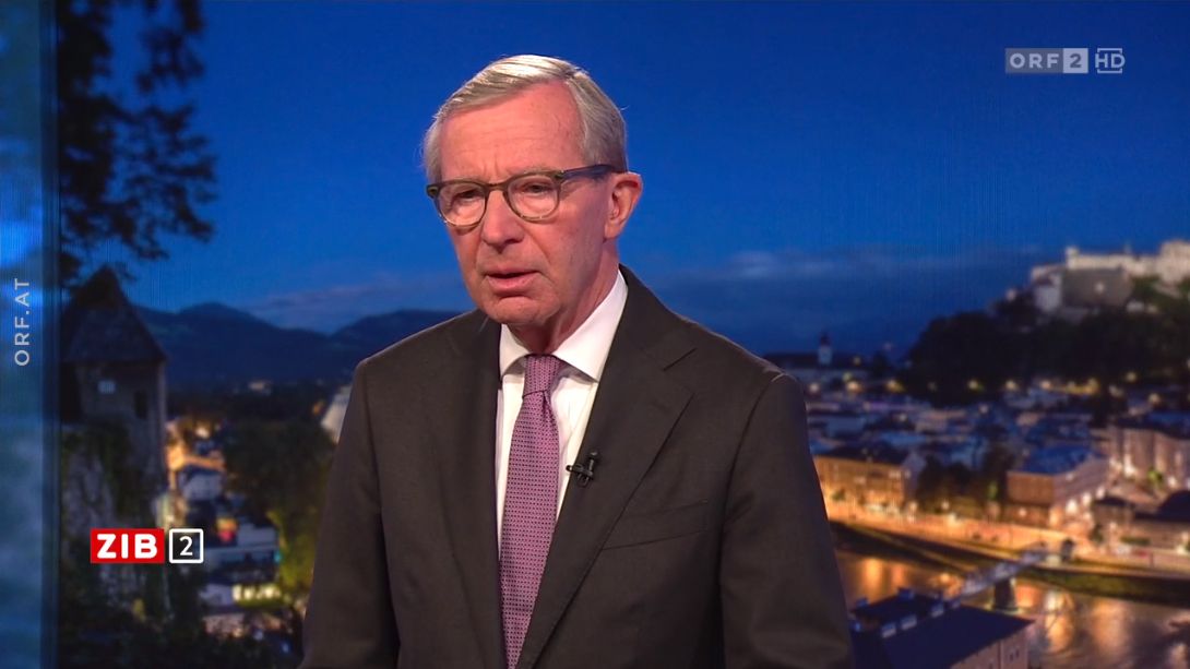 Wilfried Haslauer (ÖVP) in der ZIB2 mit Martin Thür am Sonntag der Salzburg der Landtagswahl (23. April 2023).