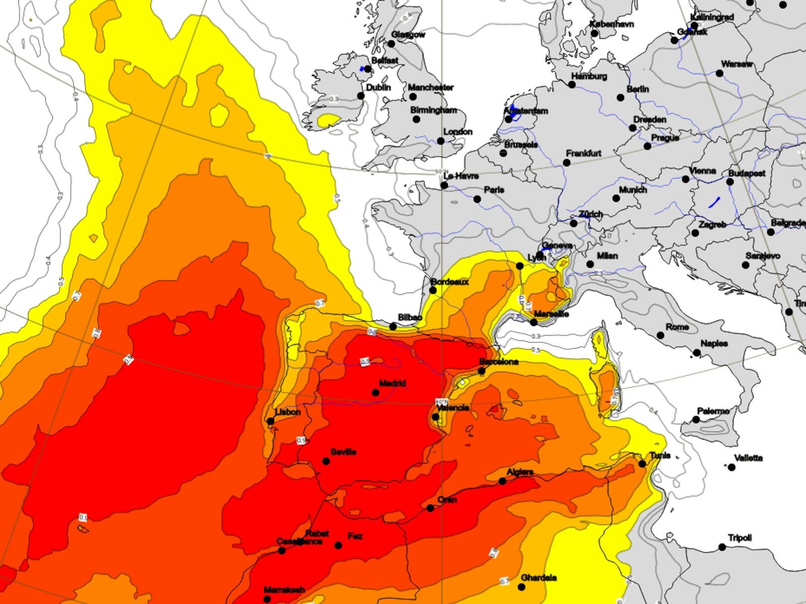 Der "Extreme Forecast Index" des europäischen Wettermodells ECMWF