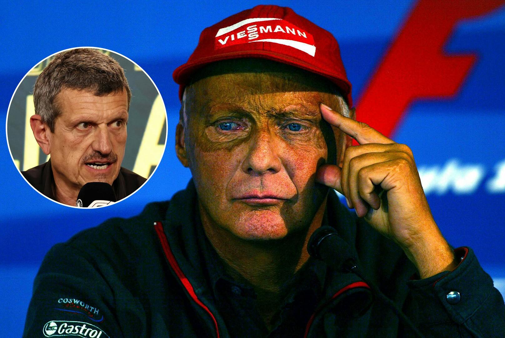 Günther Steiner (l.) über einen fuchsteufelswilden Niki Lauda