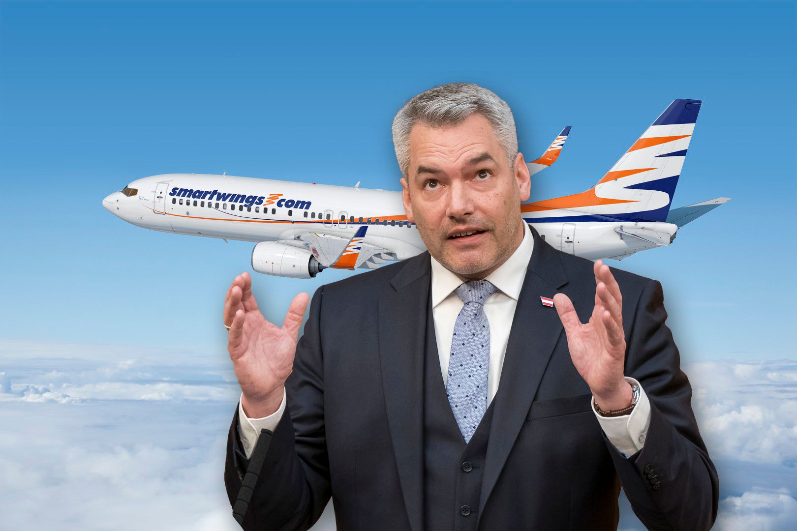 Kanzler Karl Nehammer ist in einer Boeing 737-800 nach Afrika aufgebrochen.