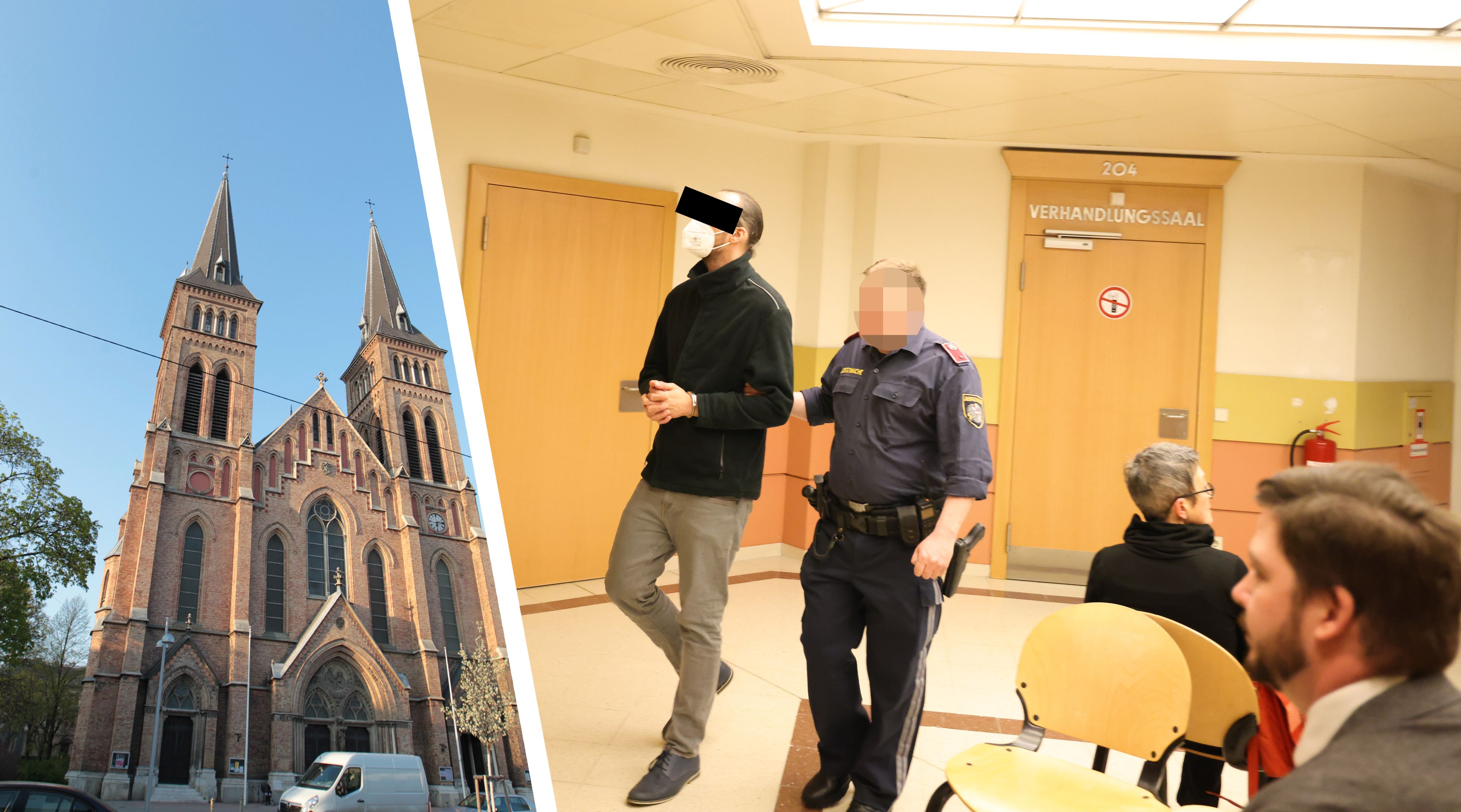 Der tatverdächtige Wiener soll beinahe die Kirche in Wien-Ottakring in Brand gesetzt haben.