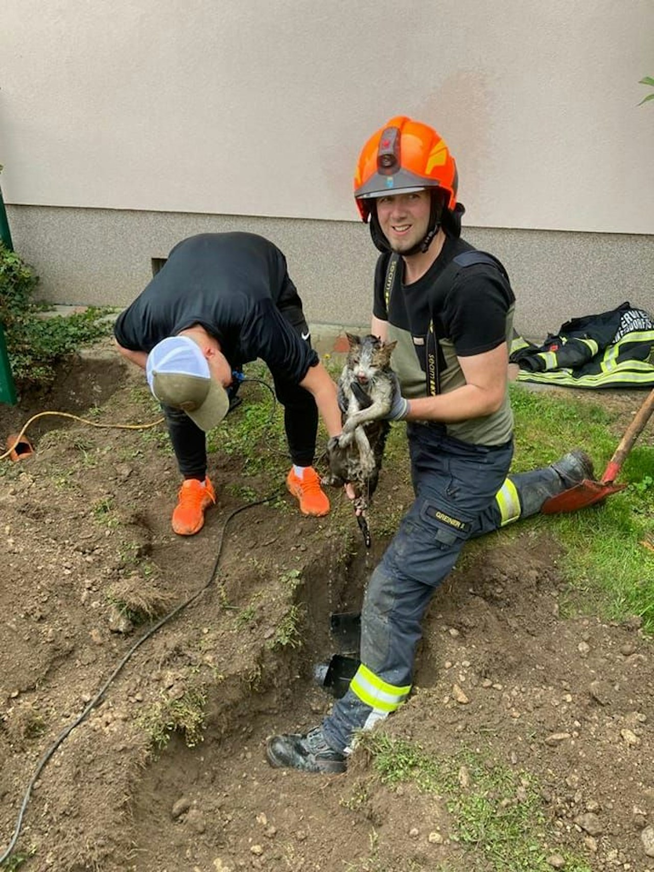 Heute.at - Verstopft! Katze blieb in Kanalrohr stecken